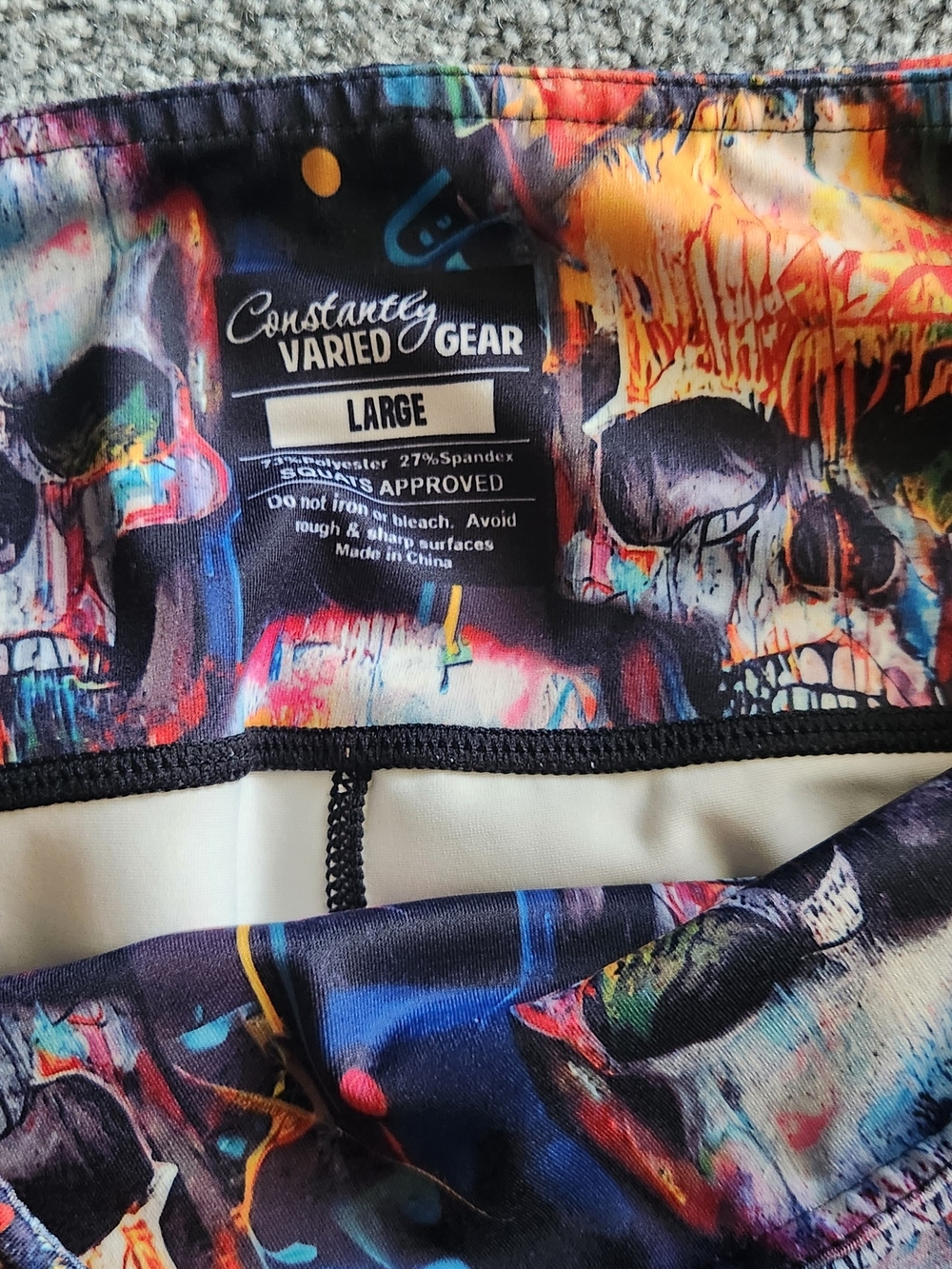 Constantly Varied Gear Multicolor Skull Print Leggings - Picture 3 of 5